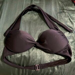 Black swim halter top